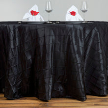 120 Inch Black Round Pintuck Tablecloth