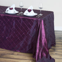 Rectangular 90 Inch x 132 Inch Burgundy Taffeta Pintuck Tablecloth