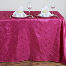 Rectangular 90 Inch x 132 Inch Fuchsia Taffeta Pintuck Tablecloth