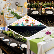 Black & Gold Confetti Waterproof 54 Inch x 108 Inch 10 Mil Thick PVC Disposable Tablecloth