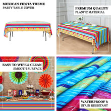 Disposable 50 Inch X 108 Inch Mexican Serape Rectangle Table Cover