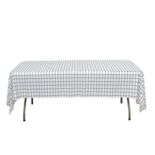 54 Inch x 108 Inch Rectangle Tablecloth In Waterproof Plastic Checkered Black And White