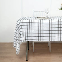 Rectangle PVC Tablecloth With Black And White Checkered Design 54 Inch x 108 Inch