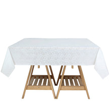 Lace Print Design White Disposable 65 Inch Square Tablecloth 
