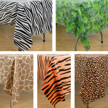 Set of 5 | 54x108inch Animal Safari Theme Waterproof Plastic Tablecloths