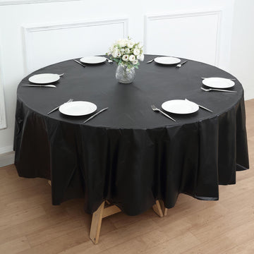 Superior Quality and Convenience: Black Waterproof Plastic Tablecloth
