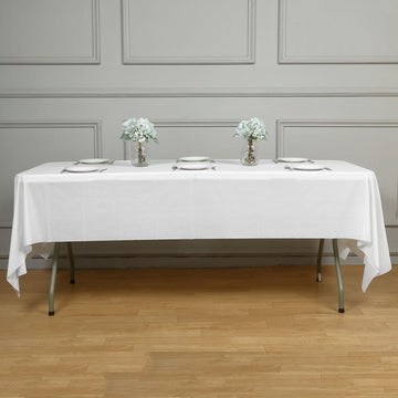 Elevate Your Table Setting with a White Waterproof Plastic Tablecloth