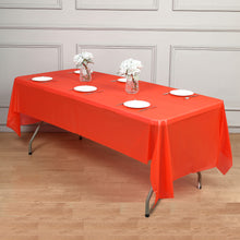54 Inch x 108 Inch Rectangle Red 10 MM Thick Plastic Tablecloth PVC Spill Proof 