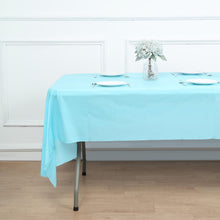 Waterproof Serenity Blue PVC Disposable 54 Inch x 108 Inch Spill Proof Plastic Rectangular Tablecloth