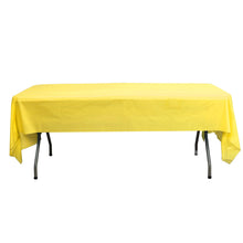 54 Inch x 108 Inch Rectangle Yellow Tablecloth 10 MM Thick Plastic PVC Spill Proof Disposable