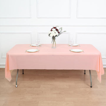Blush Waterproof Plastic Tablecloth: Protect Your Table in Style