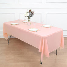54x108inch Blush Rose Gold 10mm Thick Rectangle Plastic Tablecloth, PVC Spill Proof Tablecloths