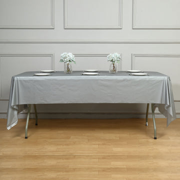 Enhance Your Table Setting with a Silver Disposable Tablecloth
