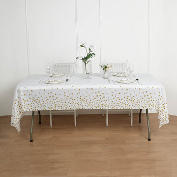 Add a Touch of Celestial Elegance with the White Gold Stars Tablecloth