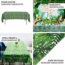 Waterproof Plastic Tablecloth 54 Inch x 108 Inch Rectangle Tropical Leaf Disposable