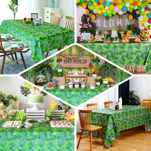 Plastic Rectangle Tablecloth 54 Inch x 108 Inch Tropical Leaf Disposable Waterproof