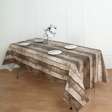 52 Feet x 108 Feet Charcoal Gray Colored Rustic Wooden Print PVC Vinyl Tablecloth Waterproof and Disposable