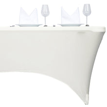 4 Feet Rectangular Table Cover In Ivory Stretch Spandex