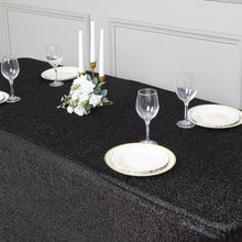 Metallic Tinsel Shimmer Spandex 6 Feet Rectangular Black Fitted Table Cover