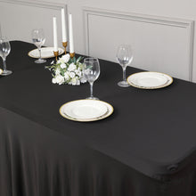 Fitted Rectangle Table Skirt Black Wavy Spandex Tablecloth 6 Feet