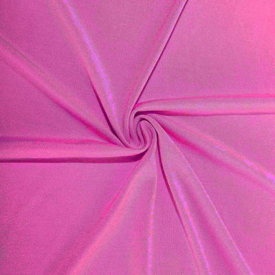 Pink stretchy fabric with a smooth texture and sheen.
