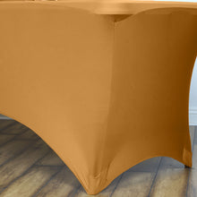 6ft Gold Spandex Stretch Fitted Rectangular Tablecloth
