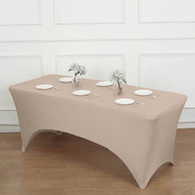 6ft Nude Spandex Stretch Fitted Rectangular Tablecloth