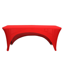 6 Feet Spandex Fitted Rectangular Red Stretch Tablecloth with Open Back Style
