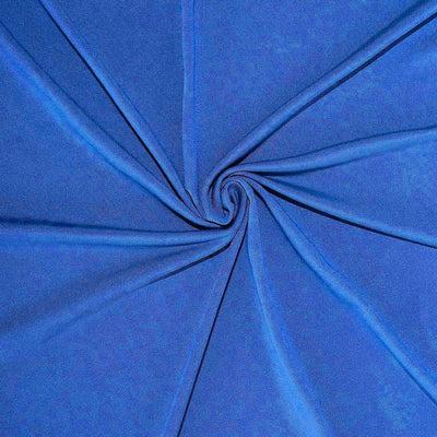 Blue fabric swatch with a smooth texture, arranged in a spiral pattern.