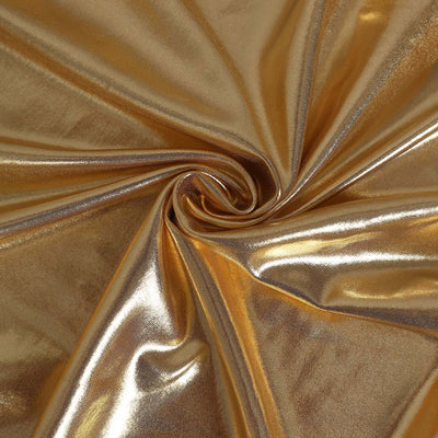 Shiny gold fabric with a smooth texture and vibrant sheen.