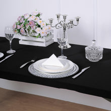 Stretch Spandex Rectangular Banquet Tablecloth Top Cover in Black 6 Feet 