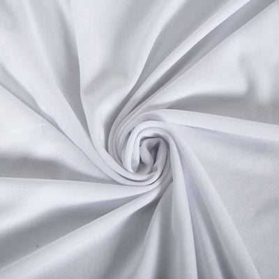 White fabric showcasing smooth texture and swirl pattern.