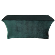 Hunter Emerald Green Spandex Rectangular Tablecloth in Premium Velvet Material with Foot Pockets 6 Feet