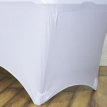 White Stretch Spandex Tablecloth 6 Feet Rectangular