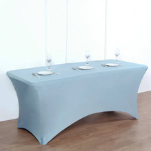Spandex Dusty Blue Tablecloth for 8 Feet Rectangular