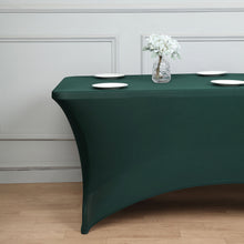 8 Feet Rectangular Spandex Stretch Fitted Hunter Emerald Green Tablecloth 