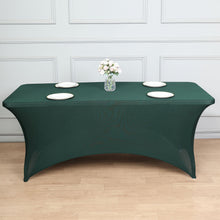 8 Feet Spandex Stretch Fitted Rectangular Hunter Emerald Green Tablecloth  