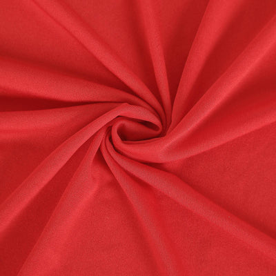 Close-up of vibrant red fabric with a smooth texture.