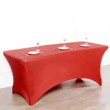 Spandex Red Tablecloth for 8 Feet Rectangular