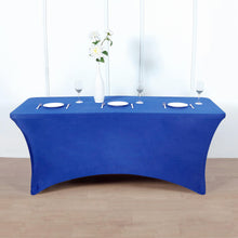 Spandex Royal Blue Tablecloth 8 Feet Rectangular