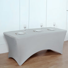 Spandex Silver Tablecloth for 8 Feet Rectangular