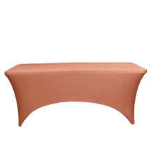 Spandex Stretch Fitted Tablecloth 8 Feet Terracotta Rectangular
