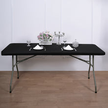 Banquet Black Stretch Spandex Rectangular Tablecloth Top Cover 8 Feet
