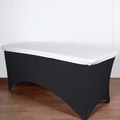 Black table cover with white top for events and parties