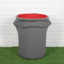 Charcoal Gray Spandex Stretch Trash Bin Cover for 41 to 50 Gallon