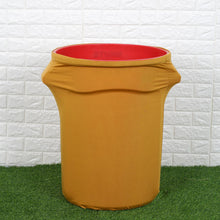Gold Spandex Stretch Round Trash Bin Container Cover 41 To 50 Gallons  