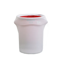 41-50 Gallon Capacity White Spandex Round Cover For Trash Bin Container