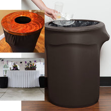 24-40 Gallons Black Stretch Spandex Round Trash Bin Container Cover