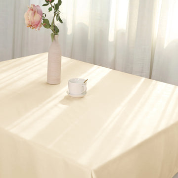 Beige Square Seamless Polyester Tablecloth: The Perfect Table Decor