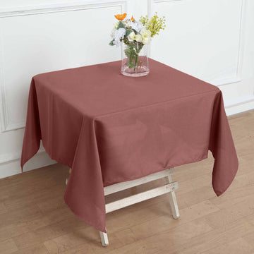Create a Chic and Memorable Event with the Cinnamon Rose Seamless Polyester Square Tablecloth